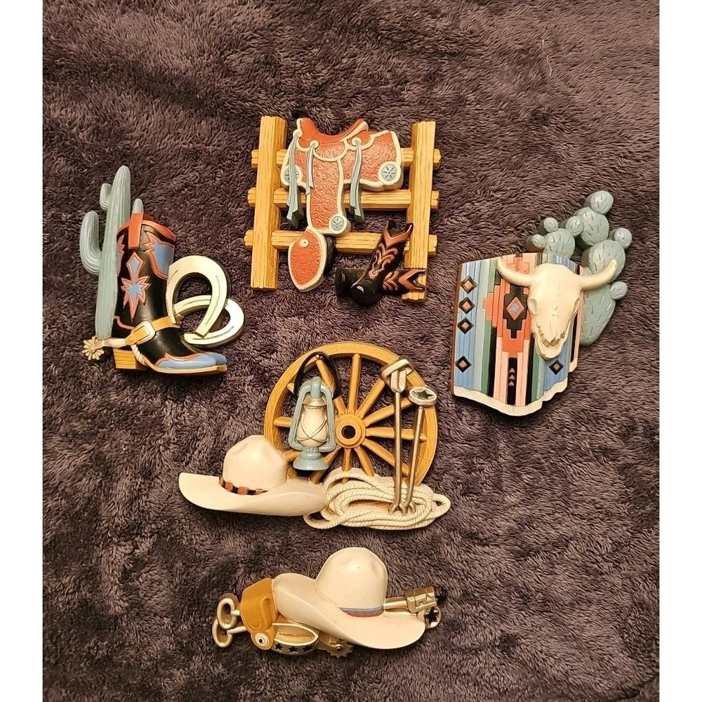 VTG Lot of 5 Burwood Southwest Western Wall Art Decor Plaques Home Interior